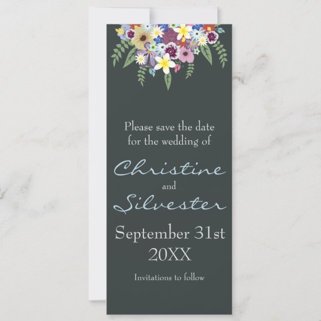 Frühlingsblumen, Save the Date (Vorderseite)