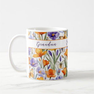 Frühlingsblumen Schmetterlinge Hübsches Muster Oma Kaffeetasse