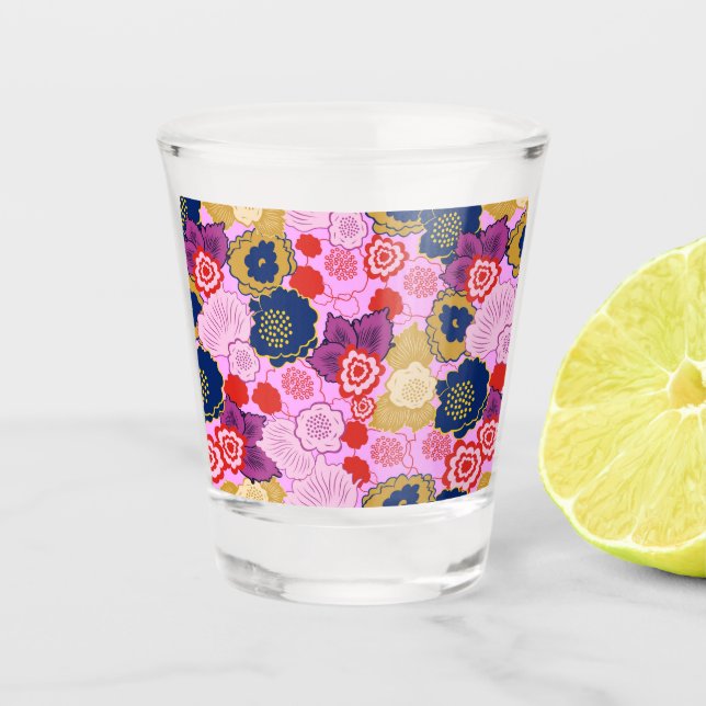 Frühlingsblumen Schnapsglas (Vorderseite)
