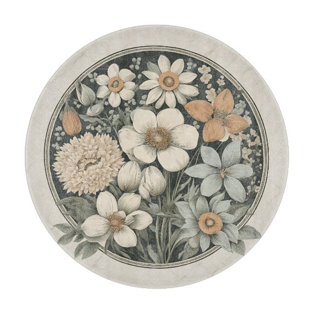 Frühlingsblumen Schneidebrett (Vorderseite)