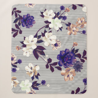 Frühlingsblumen Schwarzes Silhouette Muster Sherpadecke