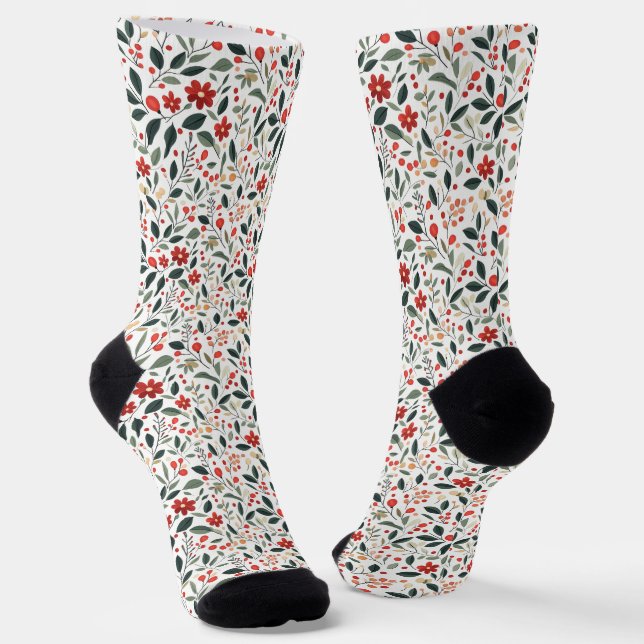 Frühlingsblumen Socken (Gewinkelt)