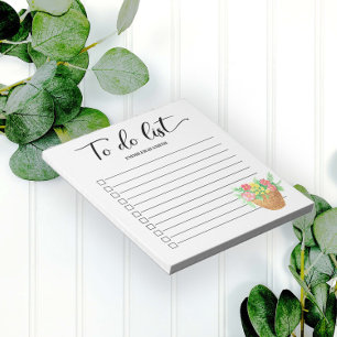 Frühlingsblumen To-Do-Liste Checkbox Weiß Notizblock