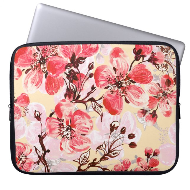 Frühlingsblumen U Muster Laptopschutzhülle (Vorderseite)