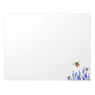 Frühlingsblumen und Bienen, die Notepad flackern Notizblock
