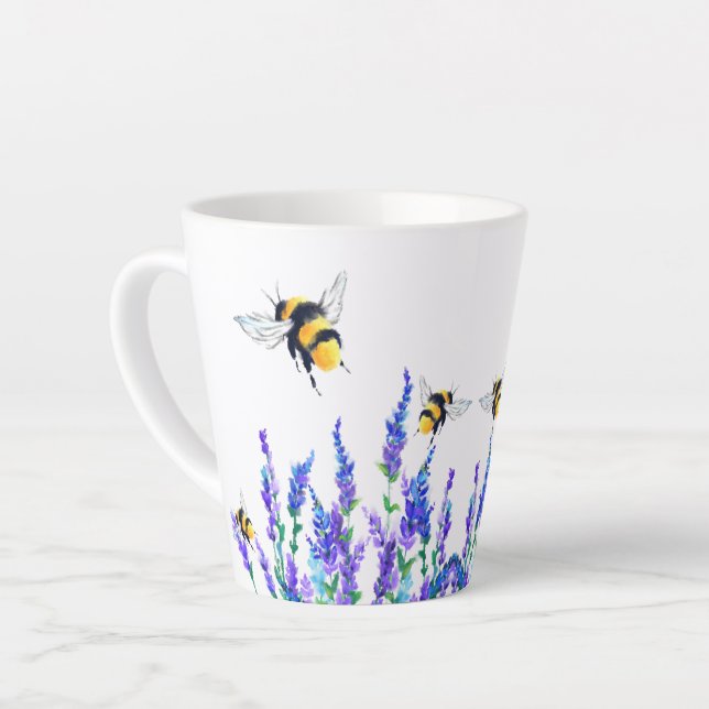 Frühlingsblumen und Bienen Fliegend Tasse - Malere (Linke Ecke)