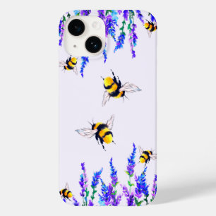 Frühlingsblumen und Bienen iPhone Case