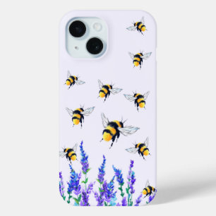 Frühlingsblumen und Bienen iPhone Case