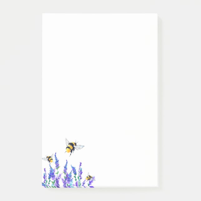 Frühlingsblumen und Bienen Post-it Klebezettel (Vorderseite)