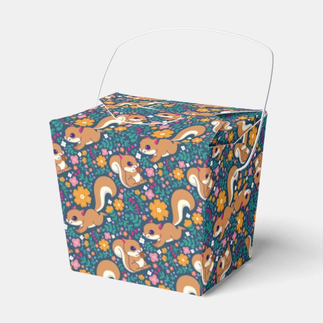 Frühlingsblumen und Eichhörnchen Geschenkschachtel (Vorderseite)