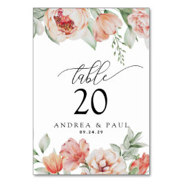 Frühlingsblumen und Grüne Hochzeit Tischnummer