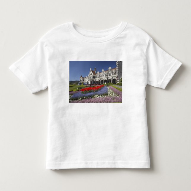 Frühlingsblumen und historischer Bahnhof, Kleinkind T-shirt (Vorderseite)