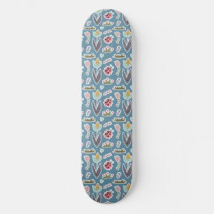 Frühlingsblumen und Ladybug Muster Skateboard