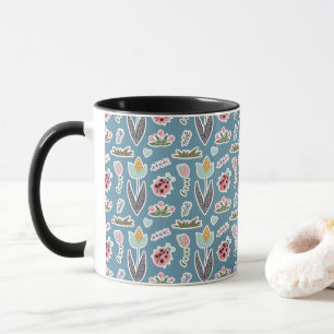 Frühlingsblumen und Ladybug Muster Tasse