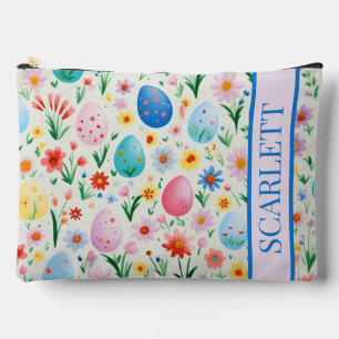 Frühlingsblumen und Ostereier Personalisiert Zubehörtasche