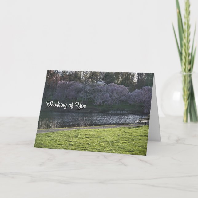 Frühlingsblumen und Teich - Für Dich gedacht Karte (Vorderseite)