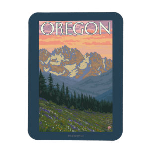 Frühlingsblumen - Vintage Travel Poster Magnet