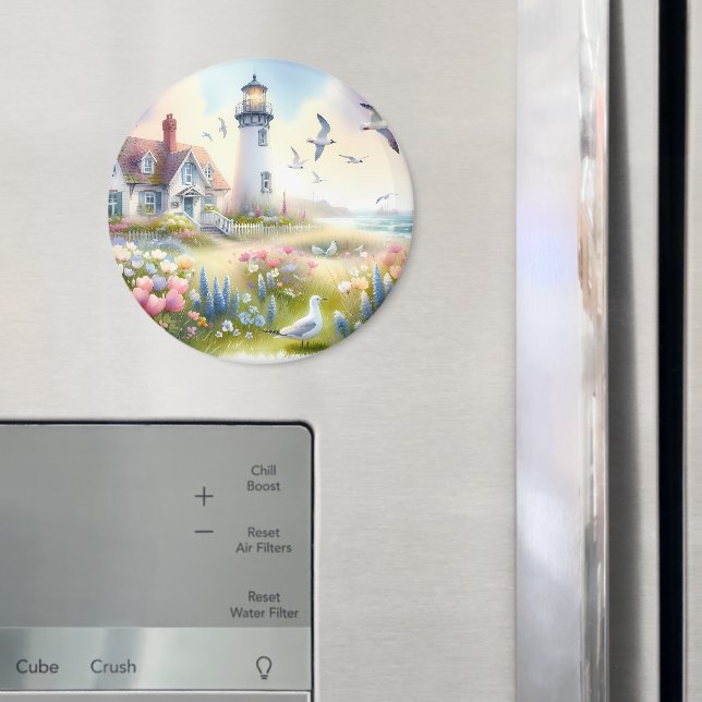 Frühlingsblumen von Lighthouse Coastal Hütte Magnet (In Situ (Kühlschrank))