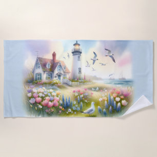 Frühlingsblumen von Lighthouse Coastal Hütte Strandtuch