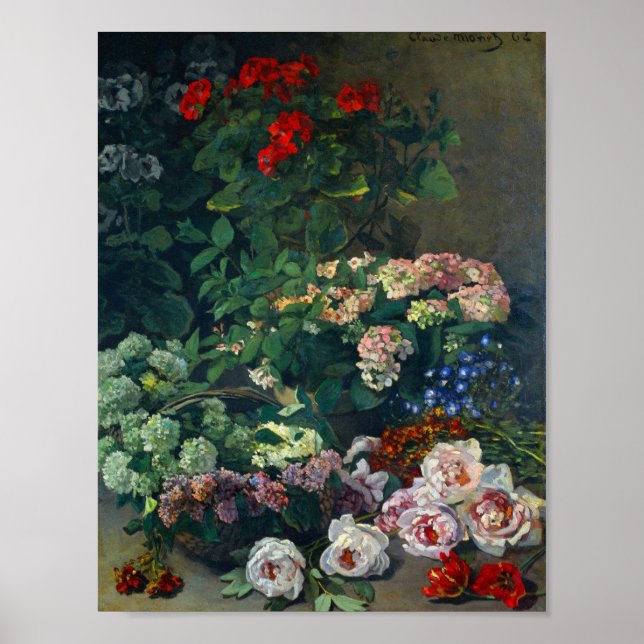 Frühlingsblumen von Monet Poster (Vorne)