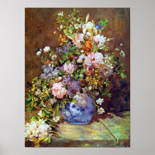 Frühlingsblumen von Renoir Print Poster (Vorne)