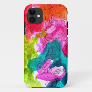 Frühlingsblumen Wasserfarbe abstrakte Kunst Case-Mate iPhone Hülle