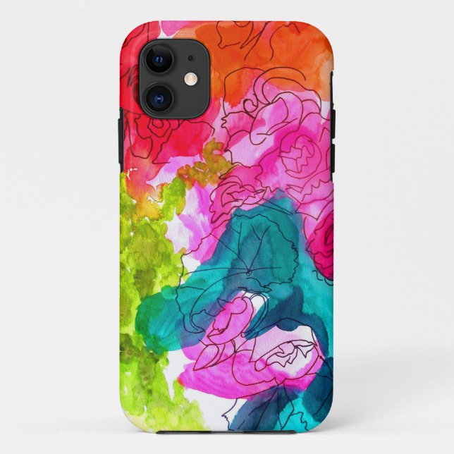 Frühlingsblumen Wasserfarbe abstrakte Kunst Case-Mate iPhone Hülle (Rückseite)