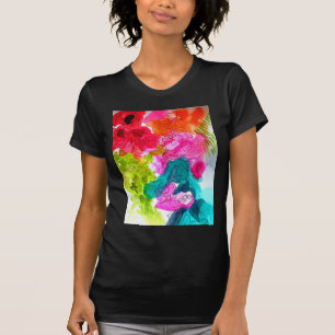 Frühlingsblumen Wasserfarbe abstrakte Kunst T-Shirt