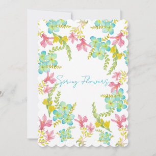 Frühlingsblumen Wasserfarbe Einladung