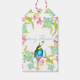 Frühlingsblumen Wasserfarbe Geschenkanhänger