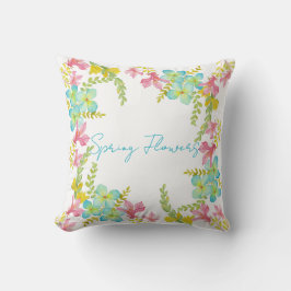 Frühlingsblumen Wasserfarbe Kissen