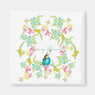 Frühlingsblumen Wasserfarbe Magnet