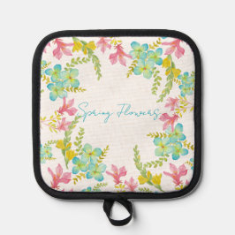 Frühlingsblumen Wasserfarbe Topflappen