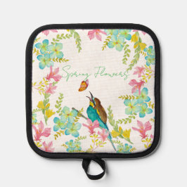 Frühlingsblumen Wasserfarbe Topflappen