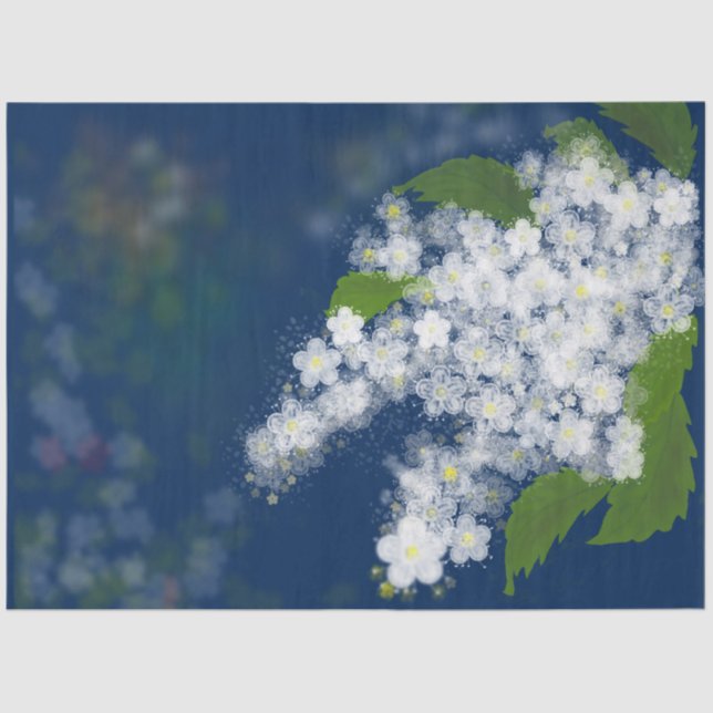 Frühlingsblumen weißer Bouquet romantische Sommern Seidenpapier (Vorderseite)