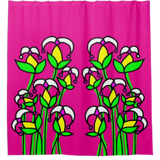 Frühlingsblumen Whimsical 41 Duschvorhang (Vorderseite)