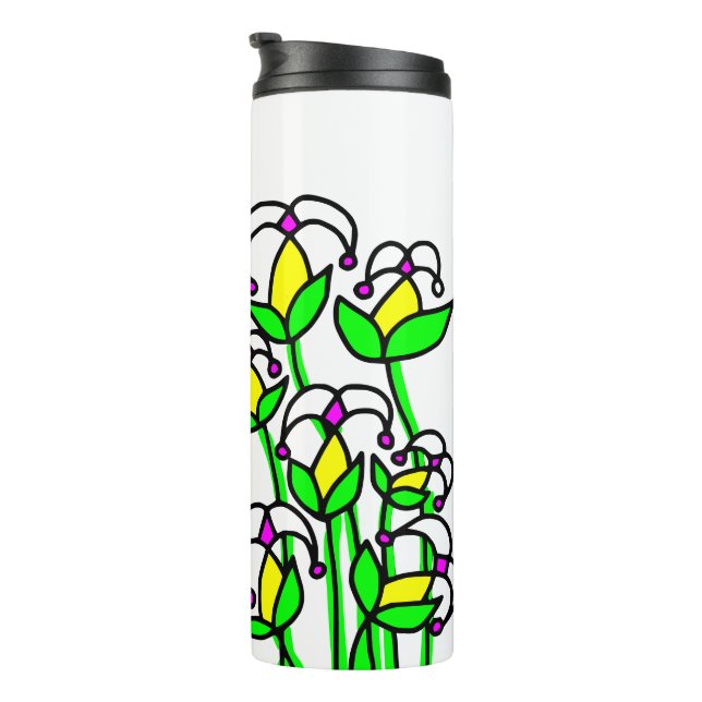 Frühlingsblumen Whimsical 41 Thermosbecher (Nach rechts gedreht)
