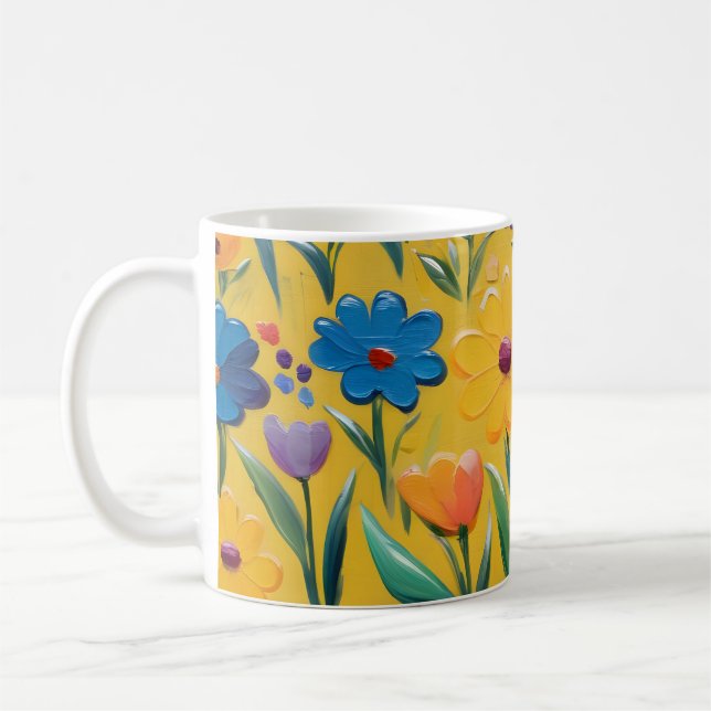 Frühlingsblumendesign Kaffeetasse (Links)
