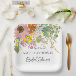 Frühlingsblumengarten Brautparty Papier Untersetze Pappteller