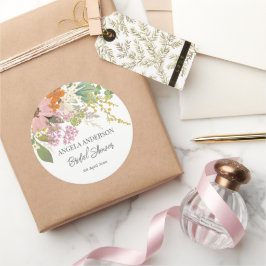 Frühlingsblumengarten Brautparty Papier Untersetze Runder Aufkleber