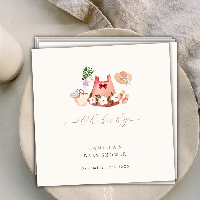 Frühlingsblumengarten Girl Clothes Kinderdusche Serviette (Spring Flower Garden Girl Clothes Baby Shower Napkins)