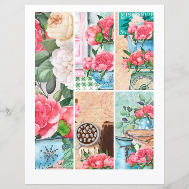 Frühlingsblumengarten Romantische Scrapbook-Elemen (Vorderseite)