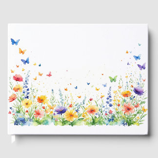 Frühlingsblumengarten Schmetterlinge Hochzeit Gästebuch