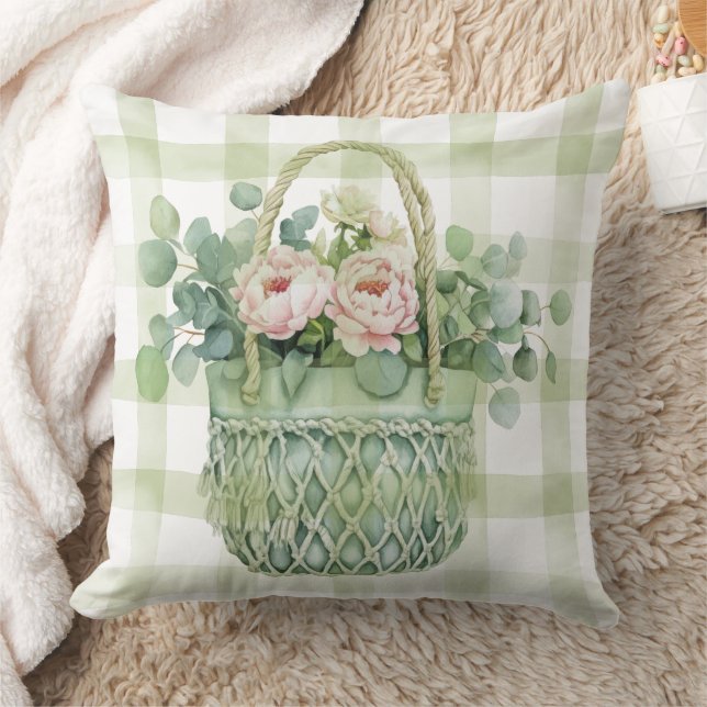 Frühlingsblumenkorb Kissen (Decke)