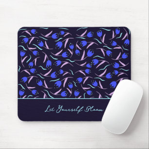 Frühlingsblumenmuster auf dunkelblauem Hintergrund Mousepad