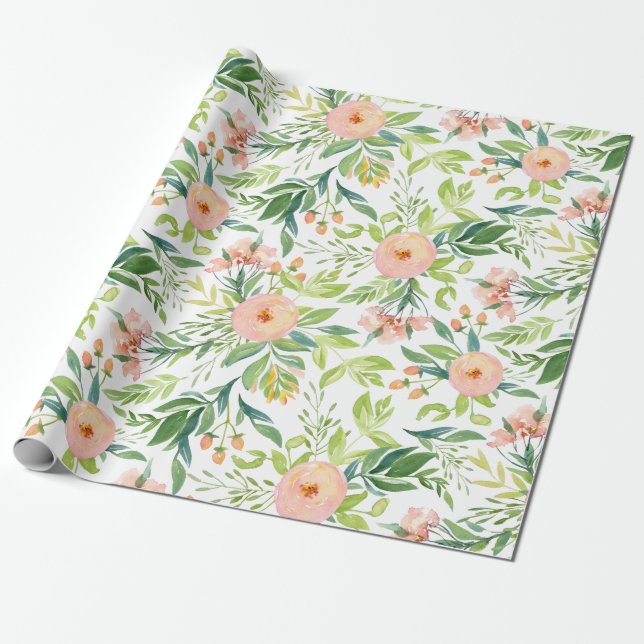 Frühlingsblumenmuster Geschenkpapier (Ungerollt)