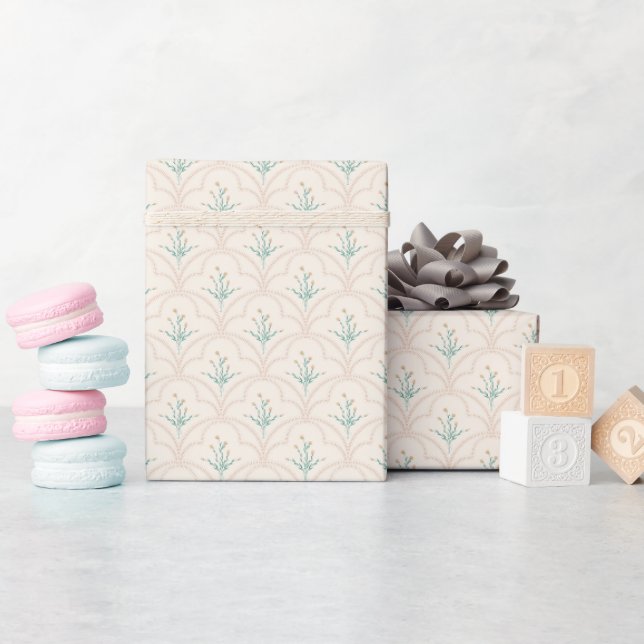 Frühlingsblumenmuster Geschenkpapier (Babyparty)