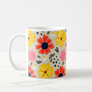 Frühlingsblumenmuster kaffeetasse