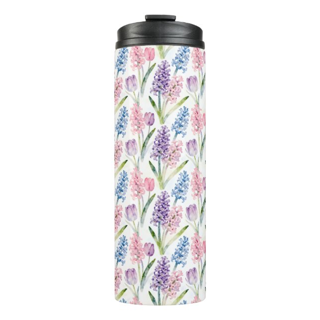 Frühlingsblumenmuster Thermosbecher (Vorderseite)
