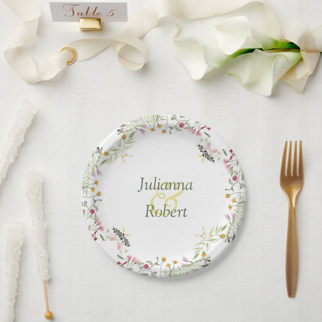 Frühlingsblumenpapier-Teller Pappteller (Hochzeit)